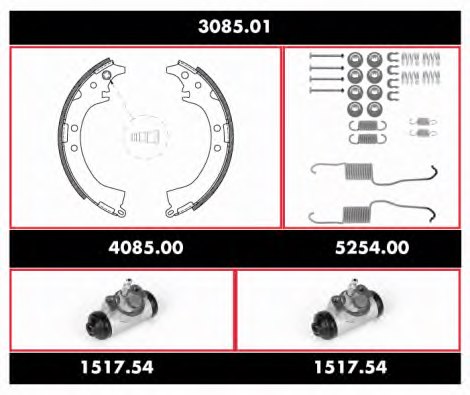 REMSA 3085.01 Brake Set, drum brakes